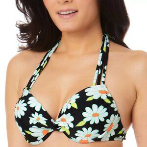 Salt + Cove Daisy Dance Strappy Underwire Push-Up Bikini Top Black S